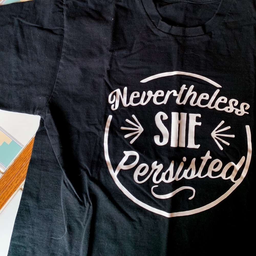 𝗗𝗢𝗡𝗔𝗧𝗘𝗗 She Persisted Feminist T-Shirt